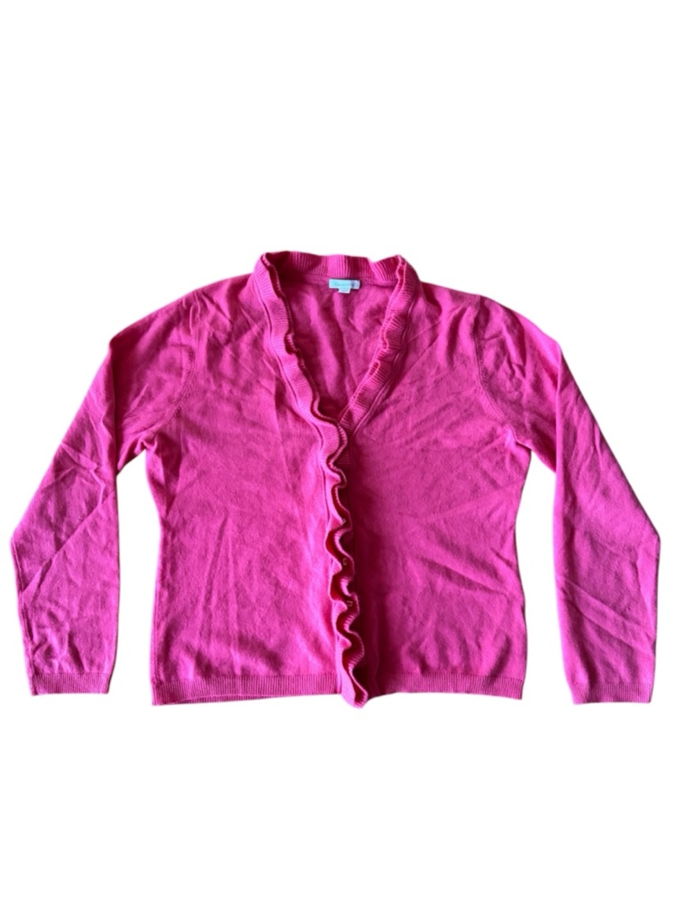 Garnet Hill Cashmere Cardigan Sweater
Button Down Ruffles Pink XL